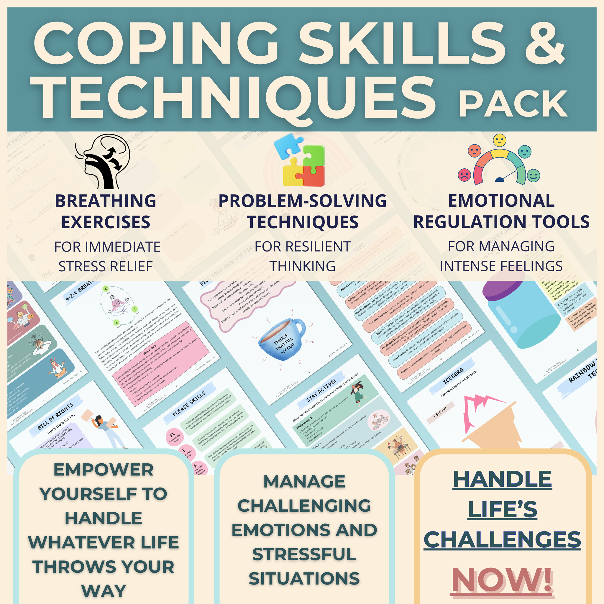 ALL-IN-ONE MEGA BUNDLE: ALL PACKS IN ONE BUNDLE | Psychology Resources, Values, Goals, Coping & Skills, Anxiety, DBT, CBT, Mindfullness, Strenghts