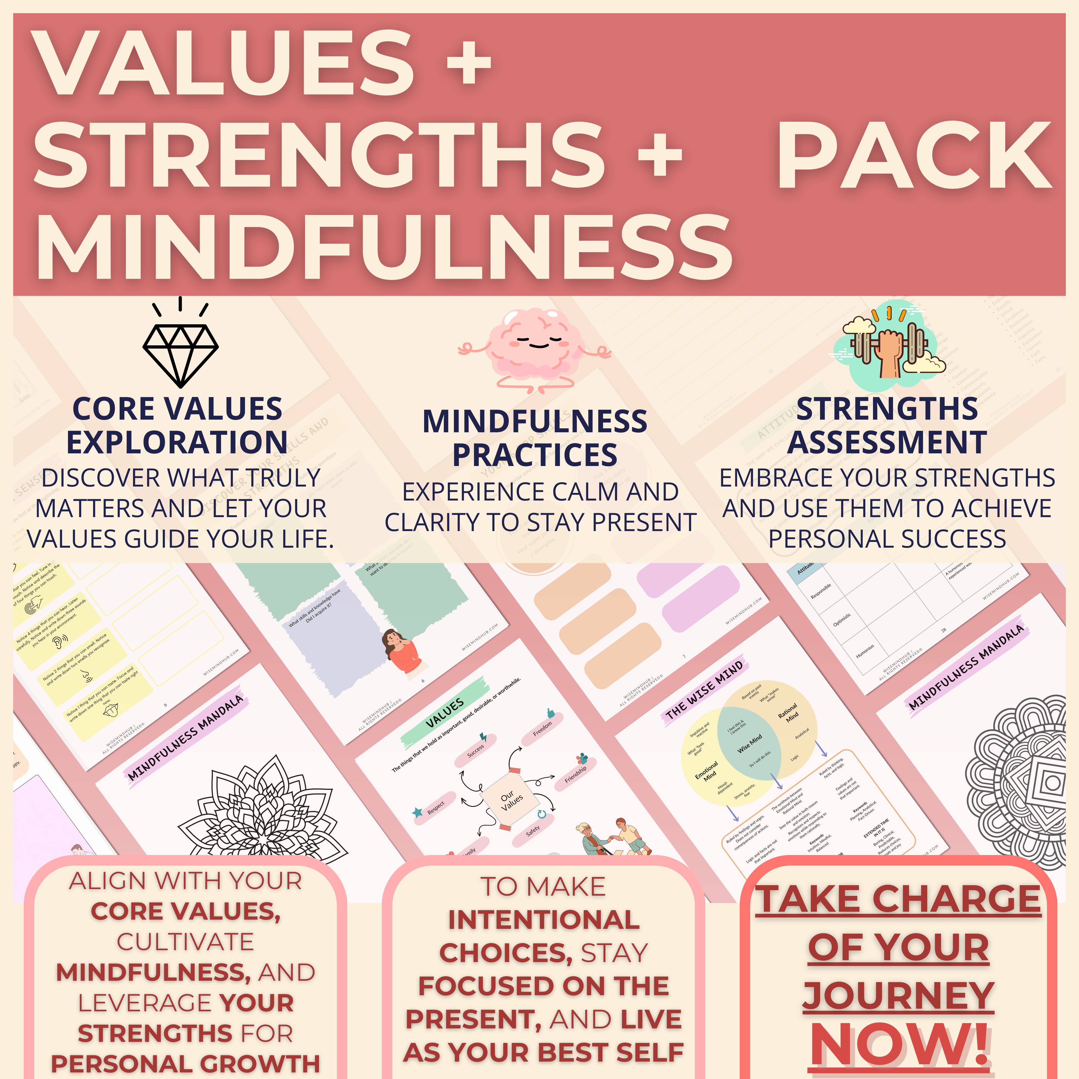 ALL-IN-ONE MEGA BUNDLE: ALL PACKS IN ONE BUNDLE | Psychology Resources, Values, Goals, Coping & Skills, Anxiety, DBT, CBT, Mindfullness, Strenghts